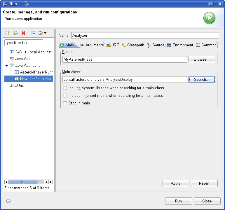 Screenshot: Analyzer - Main Einträge