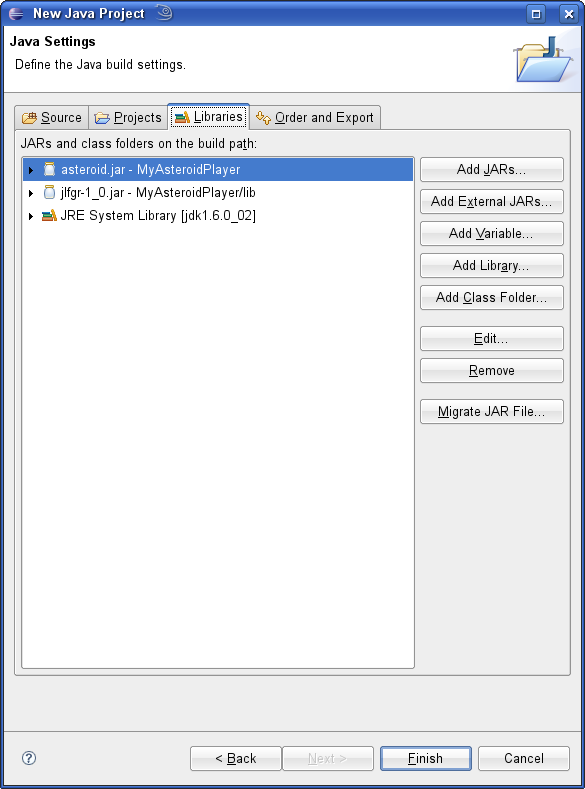 Screenshot: Projekt-Dialog Schritt 2