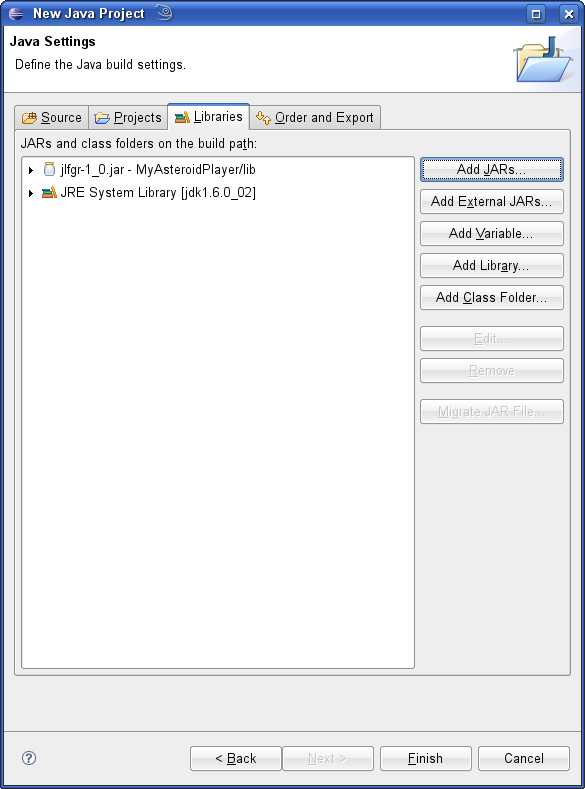 Screenshot: Projekt-Dialog Schritt 3