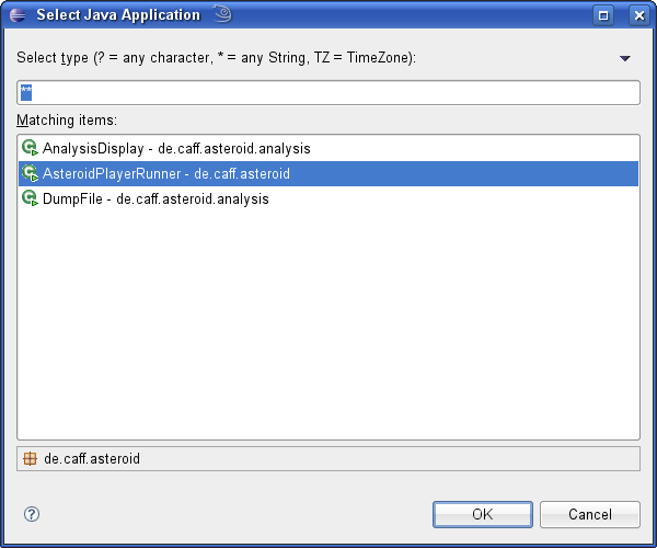 Screenshot: Java-Klasse auswählen